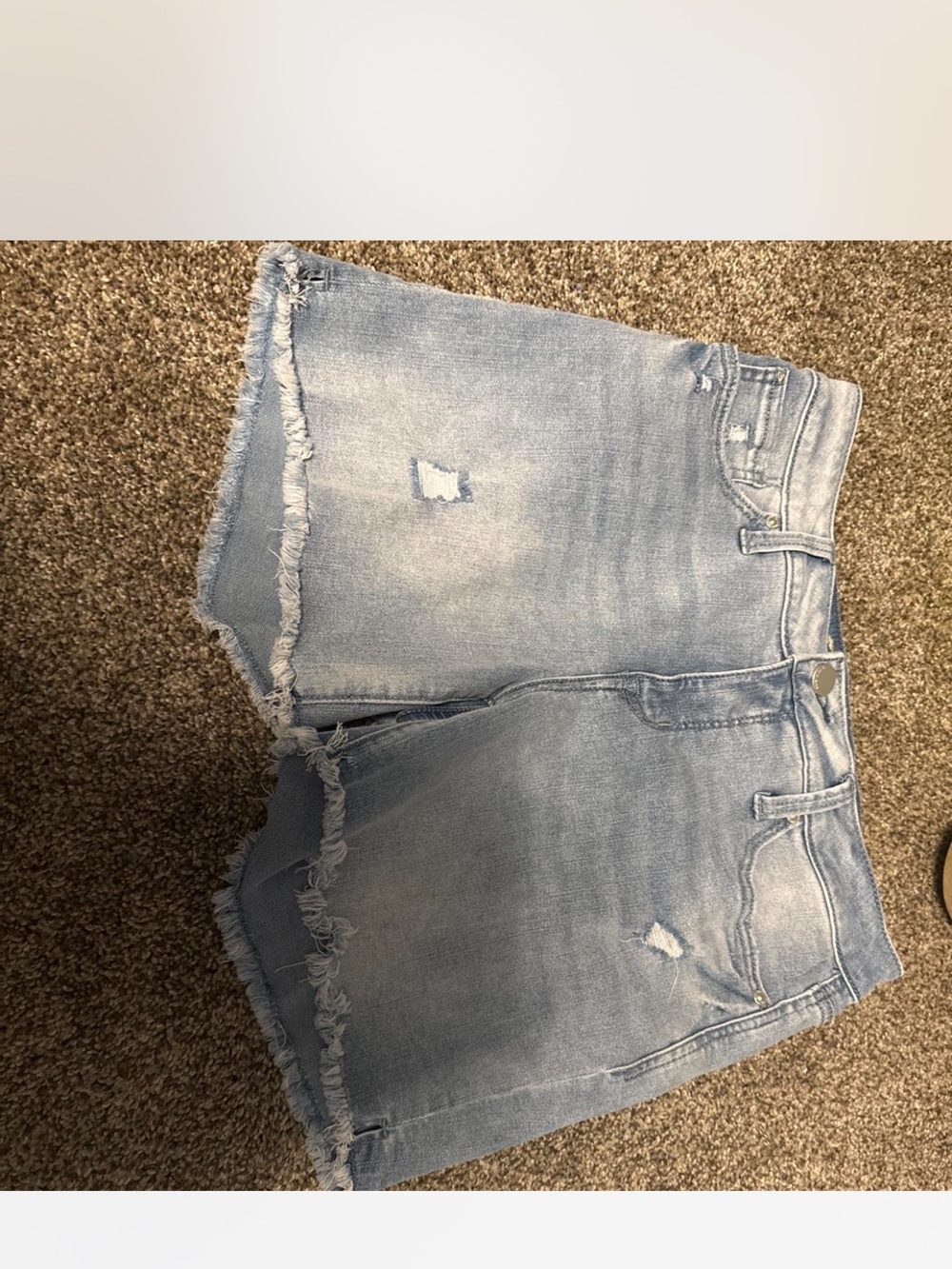 Seven7 Light Blue Distressed Denim Shorts